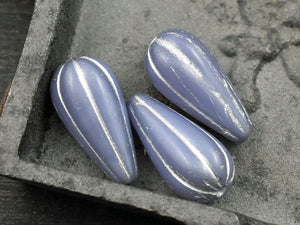 Czech Glass Beads - Picasso Beads - Large Czech Glass Beads - Melon Drop Beads - Tear Drop Beads - 22x11mm - 2 or 6pcs