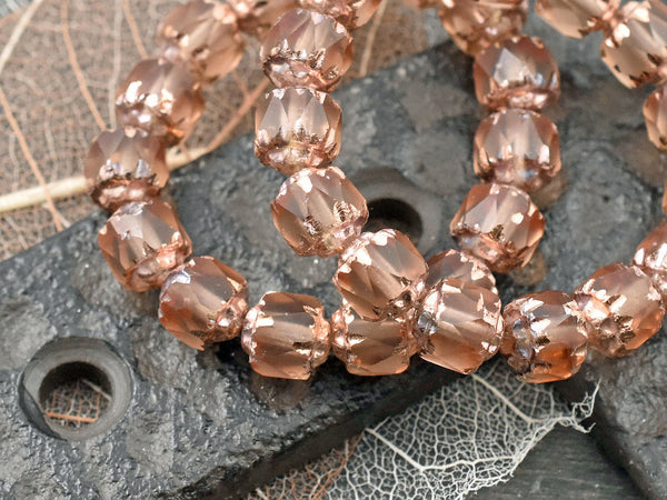 Czech Glass Beads - Cathedral Beads - Fire Polished Beads - 6mm Beads - Copper Beads - 15pcs (5169)