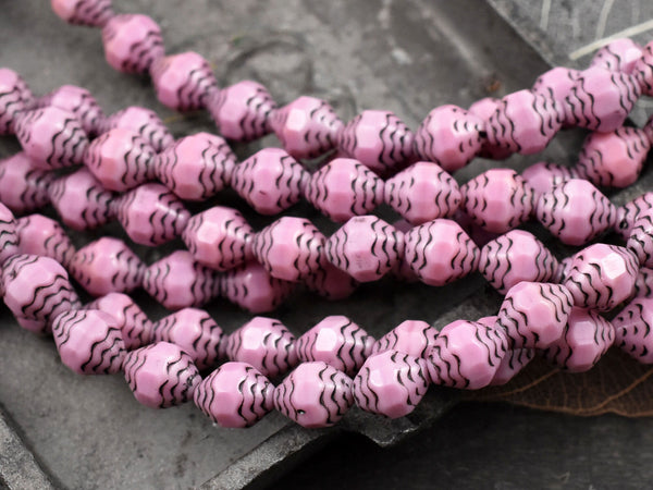 Turbine Beads - Czech Glass Beads - Czech Turbine - Picasso Beads - Cathedral Beads - Pink Turbine - Czech Beads - 10x8mm - 15pcs - (A631)