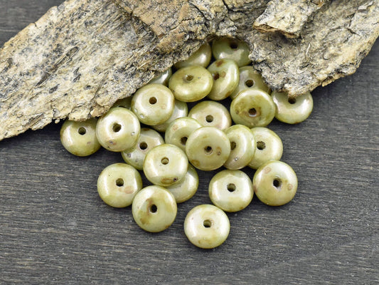 Picasso Beads - Czech Glass Beads - Spacer Beads - Czech Glass Spacers - Rondelle Beads - 6x2mm - 50pcs - (696)