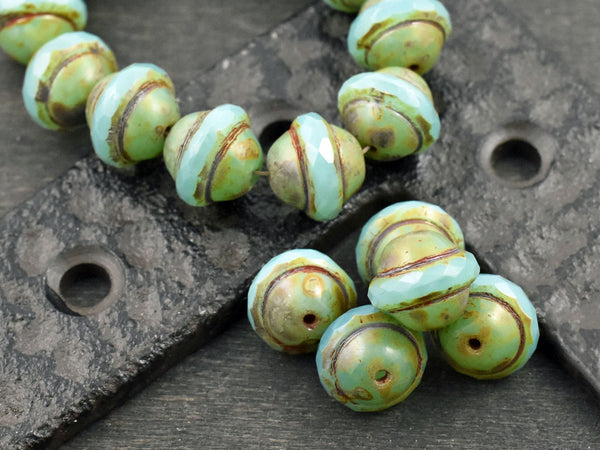 Picasso Beads - Czech Glass Beads - Saturn Beads - Chunky Beads - Large Glass Beads - 10x12mm