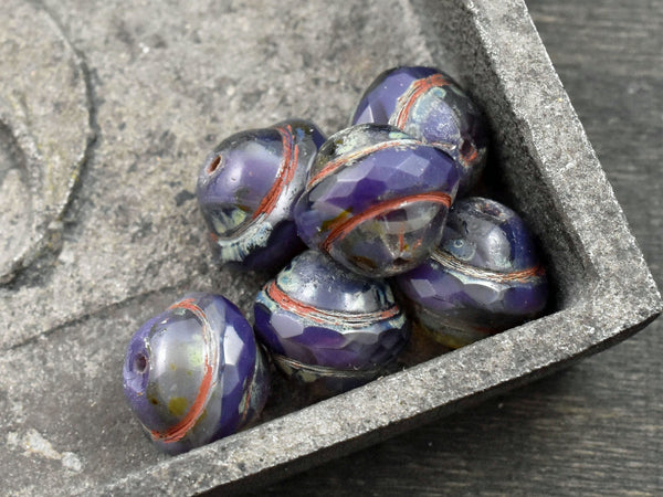 Czech Glass Beads - Picasso Beads - Saturn Beads - Chunky Beads - Large Glass Beads - 10x12mm