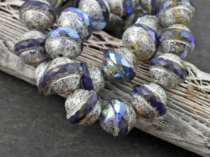 Czech Glass Beads - Picasso Beads - Saturn Beads - Chunky Beads - Large Glass Beads - 10x12mm