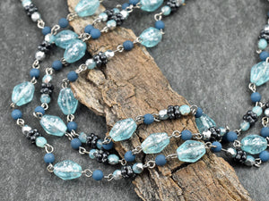 Rosary Chain - Beaded Chain - Czech Glass Chain - Czech Glass Beads - Sold by the foot - (CH18)