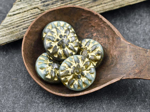 Flower Beads - Czech Glass Beads - Dahlia Beads - Dahlia Flower - 14mm - 6pcs (812)
