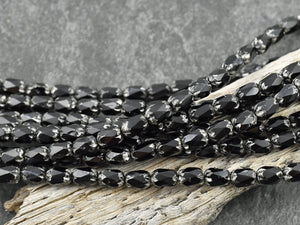 Picasso Beads - Czech Glass Beads - Fire Polished Beads - Oval Beads - 4x6mm - 25pcs (5563)