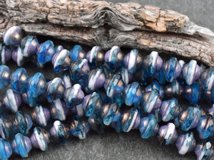 Czech Glass Beads - Saturn Beads - Planet Beads - Picasso Beads - 15pcs - 10x8mm - (3928)