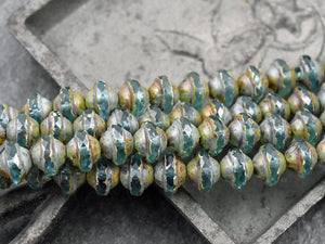 Picasso Beads - Czech Glass Beads - Saturn Beads - Planet Beads - 15pcs - 10x8mm - (5386)