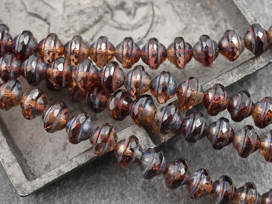 Picasso Beads - Czech Glass Beads - Saturn Beads - Planet Beads - 15pcs - 10x8mm - (2515)