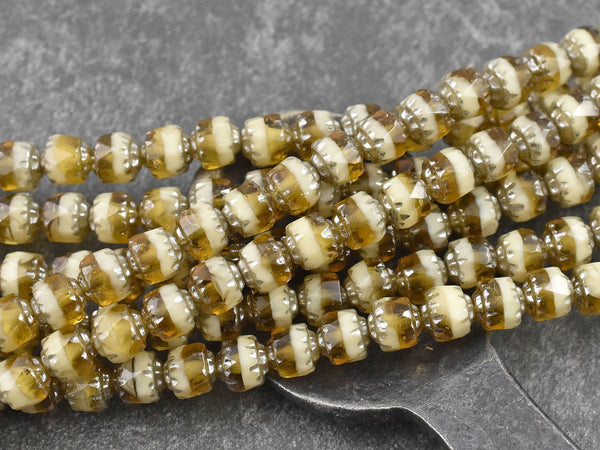 Cathedral Beads - 6mm Beads - Czech Glass Beads - Picasso Beads - Fire Polish Beads - 25pcs - 6mm - (1623)