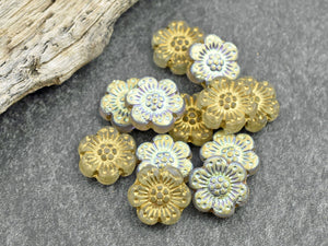 Czech Glass Beads - Flower Beads - Floral Beads - Wildflower Beads - Czech Glass Flowers - 14mm - 12pcs - (5111)