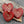 Heart Beads - Czech Glass Beads - Red Heart Bead - Heart Pendant - Heart Focal Bead - 22mm - 4pcs - (1458)