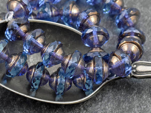Czech Glass Beads - Saturn Beads - Picasso Beads - Planet Beads - 15pcs - 8x10mm - (5541)