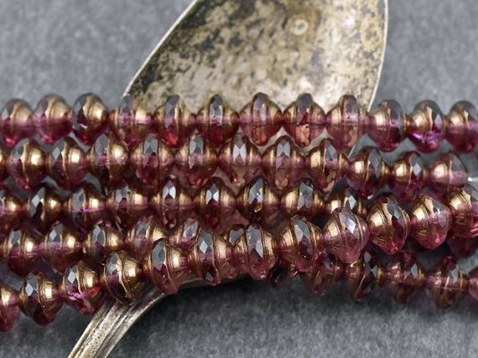 Czech Glass Beads - Saturn Beads - Planet Beads - Picasso Beads - 15pcs - 10x8mm - (6176)