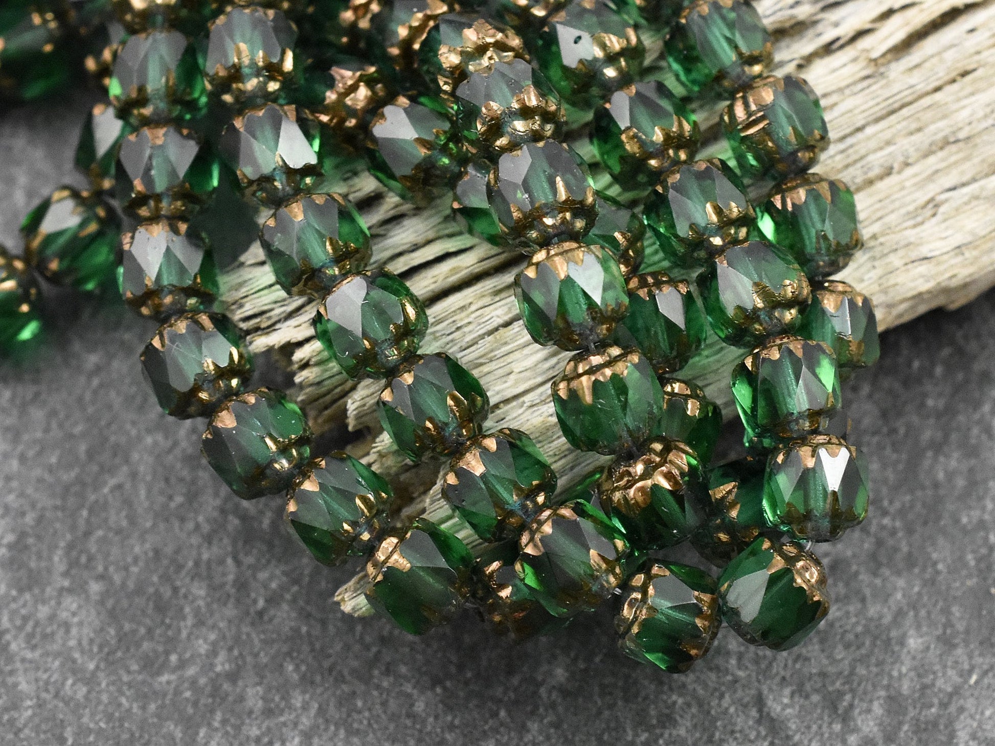 Czech Glass Beads - Cathedral Beads - Picasso Beads - New Czech Beads - Fire Polish Beads - 20pcs - 6mm - (4825)