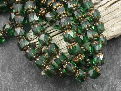 Czech Glass Beads - Cathedral Beads - Picasso Beads - New Czech Beads - Fire Polish Beads - 20pcs - 6mm - (4825)