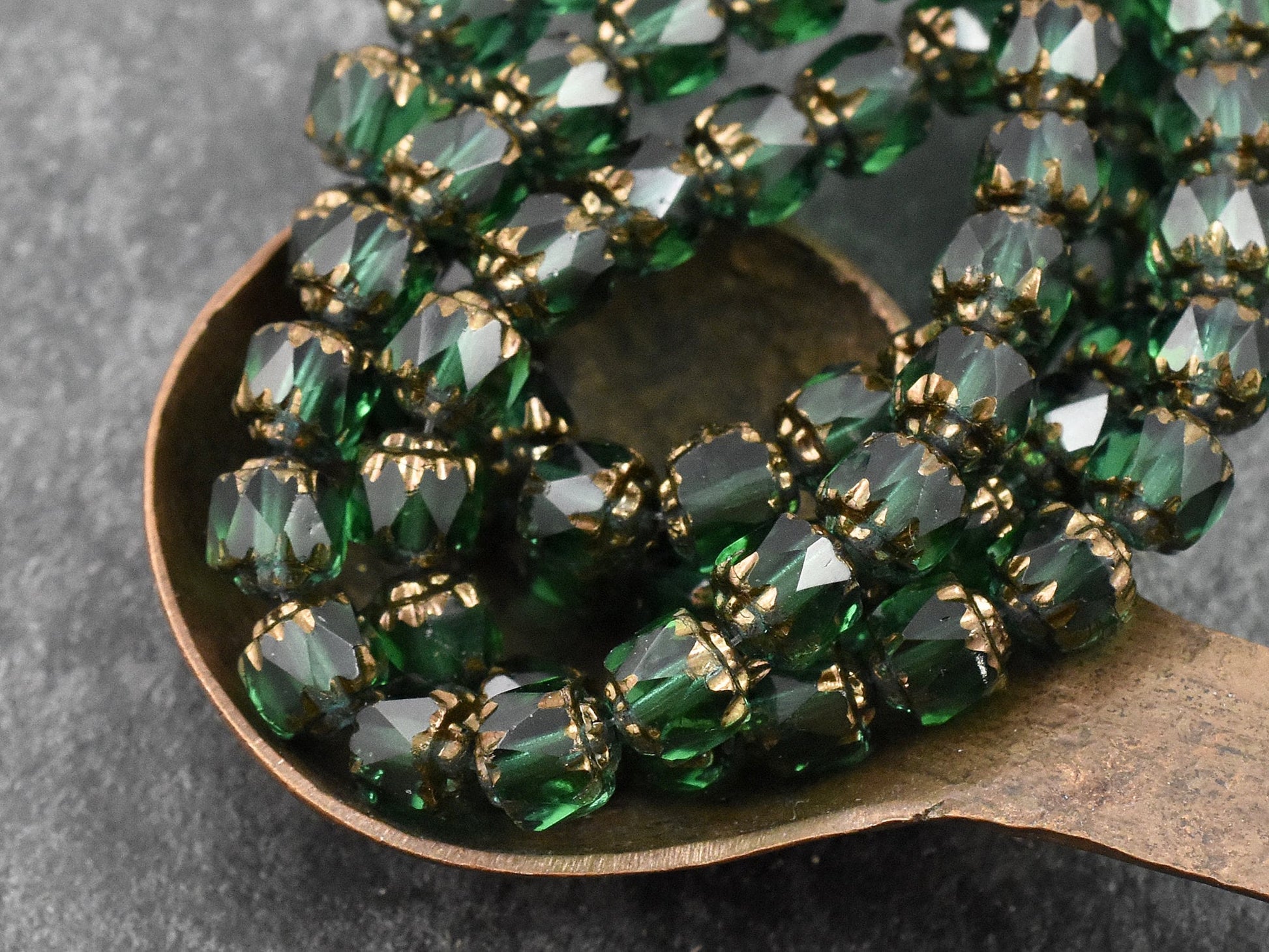 Czech Glass Beads - Cathedral Beads - Picasso Beads - New Czech Beads - Fire Polish Beads - 20pcs - 6mm - (4825)