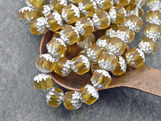 Czech Glass Beads - Cathedral Beads - Picasso Beads - New Czech Beads - Fire Polish Beads - 15pcs - 8mm - (4046)