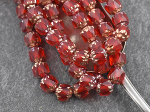 Czech Glass Beads - Cathedral Beads - Picasso Beads - New Czech Beads - Fire Polish Beads - 20pcs - 6mm - (2042)