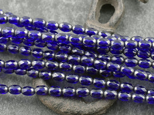 Picasso Beads - Czech Glass Beads - Fire Polished Beads - Oval Beads - 4x6mm - 30pcs (A739)