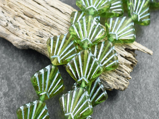 Czech Glass Beads - Diafan Beads - Deco Beads - Fan Beads - 17mm - 8pcs - (654)