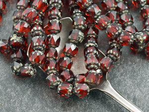 Czech Glass Beads - Cathedral Beads - Picasso Beads - New Czech Beads - Fire Polish Beads - 20pcs - 6mm - (1180)