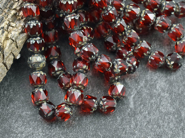Czech Glass Beads - Cathedral Beads - Picasso Beads - New Czech Beads - Fire Polish Beads - 20pcs - 6mm - (1180)