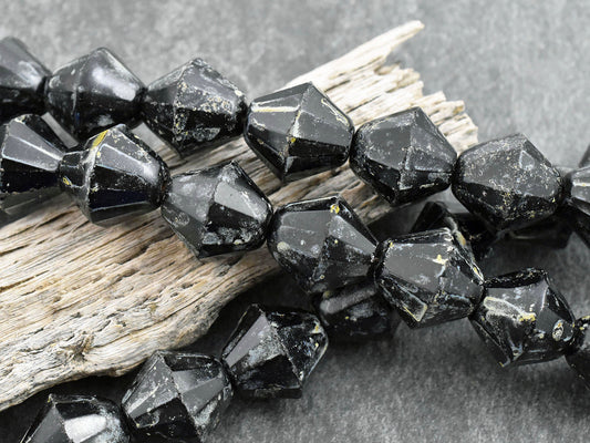 Picasso Beads - Czech Glass Beads - Vintage Beads - Bicone Beads - Large Glass Beads - 16mm - 6pcs - (978)