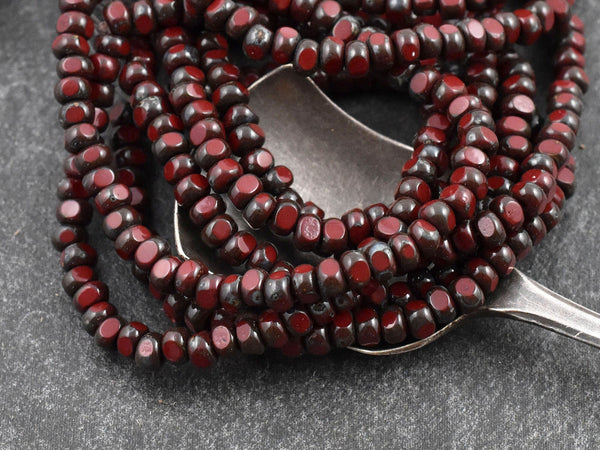 Picasso Beads - Trica Beads - Seed Beads - Czech Glass Beads - 4x3mm - Size 6 Seed Bead - 50pcs - (505)