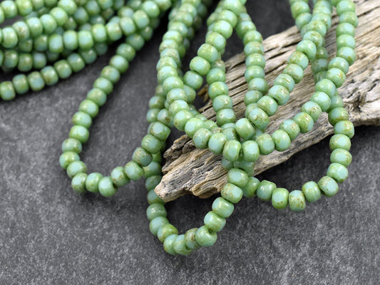 Czech Glass Beads - Trica Beads - Seed Beads - Czech Picasso Beads - Size 6 Beads  - 50pcs - (1598)