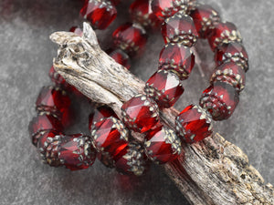 Picasso Beads - Czech Glass Beads - Cathedral Beads - Fire Polish Beads - 15pcs - 8mm - (5152)
