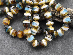 Picasso Beads - New Czech Beads - Czech Glass Beads - Cathedral Beads - Fire Polish Beads - 15pcs - 8mm - (235)