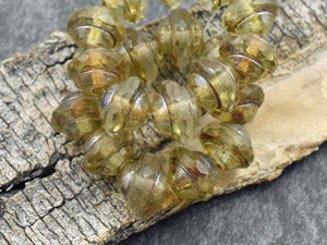 Picasso Beads - Czech Glass Beads - Saturn Beads - Saucer Beads - Planet Beads - UFO Beads - 8x10mm - 10pcs (4160)