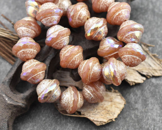 Czech Glass Beads - Saturn Beads - Chunky Beads - Picasso Beads - Large Glass Beads - 10x12mm - 12pcs - (B700)