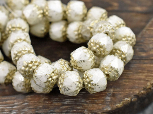 Czech Glass Beads - Cathedral Beads - Fire Polish Beads - Picasso Beads - 15pcs - 8mm - (4400)