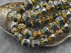 Cathedral Beads - New Czech Beads - Czech Glass Beads - Fire Polish Beads - 15pcs - 8mm - (468)
