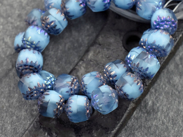Picasso Beads - New Czech Beads - Czech Glass Beads - Cathedral Beads - Fire Polish Beads - 15pcs - 8mm - (2374)