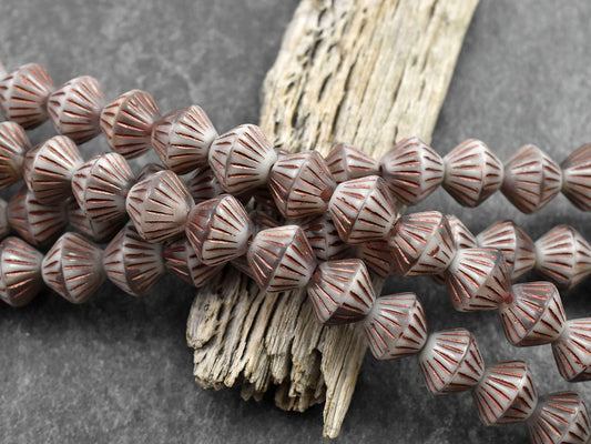 Czech Glass Beads - Picasso Beads - Bicone Beads - Czech Glass Bicone - African Bicone - 11mm - 15pcs - (B570)