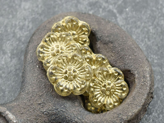 Czech Glass Beads - Flower Beads - Floral Beads - Wildflower Beads - Czech Glass Flowers - 14mm - 12pcs - (B973)