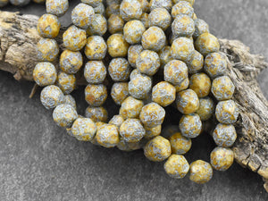 Picasso Beads - Etched Beads - Czech Glass Beads - Fire Polish Beads - Round Beads - 6mm - 25pcs - (5497)