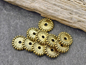 Metal Beads - Metal Spacers - Spacer Beads - Rondelle Spacers - Gold Spacer Beads - 25pcs - 11x2mm - (518)
