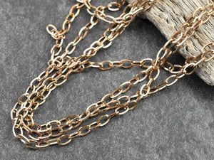 Paper Clip Chain - Rose Gold Chain - Stainless Steel Chain - Cable Chain - Sold by the foot - (CH-RG02)