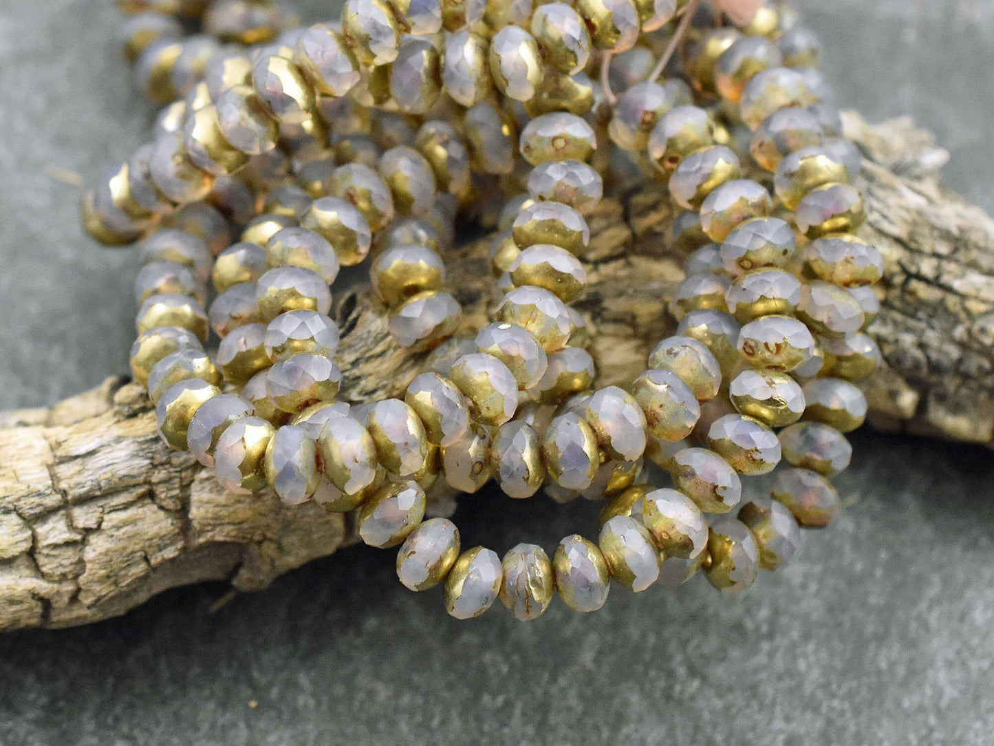 Czech Glass Beads - Rondelle Beads - Picasso Beads - Fire Polished Beads - 3x5mm - 30pcs (825)