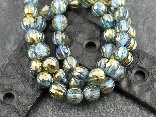 Czech Glass Beads - 8mm Melon Beads - Faceted Melon - Crystal Beads - Round Beads - 8mm - 20pcs (A111)