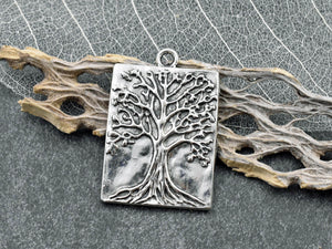 Tree Of Life Pendant - Silver Pendants - Metal Pendants - Tree of Life Charm - Silver Charms - 5pcs - 32x22mm - (2291)