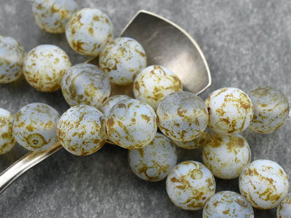 Picasso Beads - Czech Glass Beads - Large Glass Beads - Druk Beads - Chunky Beads - 8pcs - 12mm - (4810)