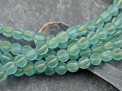 Melon Beads - Czech Glass Beads - Round Beads - New Czech Beads - 8mm - 16pcs - (2709)