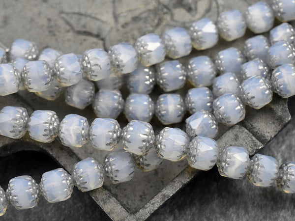 Czech Glass Beads - Cathedral Beads - Fire Polish Beads - Picasso Beads - 15pcs - 8mm - (4414)