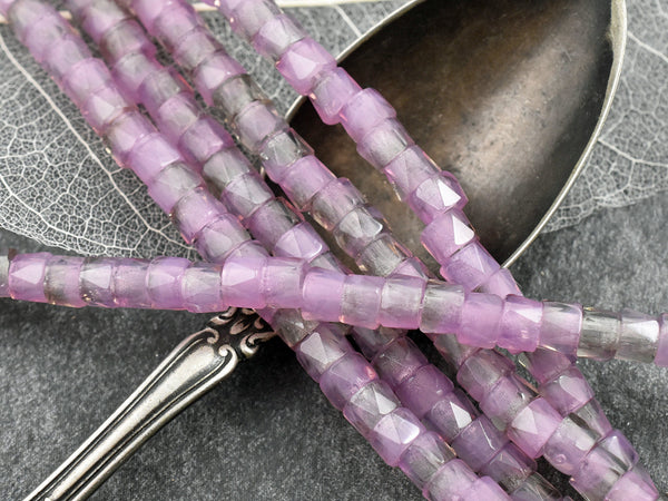 Czech Glass Beads - Large Hole Beads - Crow Beads - Rondelle Beads - Spacer Beads - 6mm - 25pcs (3598)