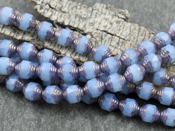 Turbine Beads - Czech Glass Beads - Picasso Beads - Cathedral Beads - 10x8mm - 15pcs - (A709)